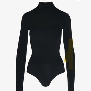 Commando Ballet Long Turtleneck Bodysuit with Thumbholes OS Black